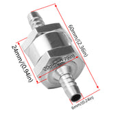 2PCS 6mm 1/4" Aluminium Fuel Line One Way Non Return Check Valve Petrol Diesel